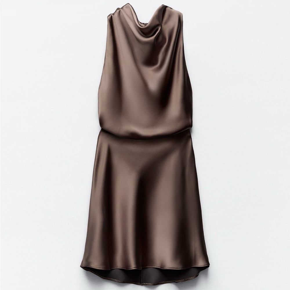 ZARA Mini Satin Effect Dress Size Medium